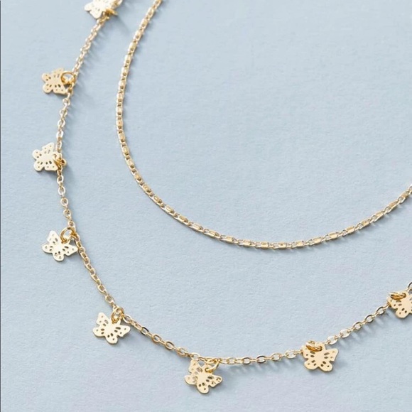 • Briar • Layered Butterfly Charm Necklace - Picture 3 of 4